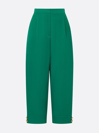 Urban Plain Buttoned Fashion Pants