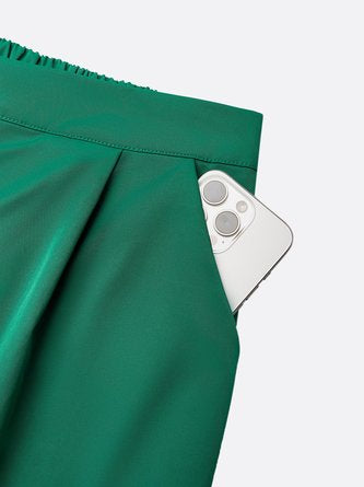 Urban Plain Buttoned Fashion Pants