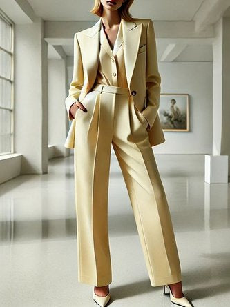 Urban Plain Lapel Collar Blazer