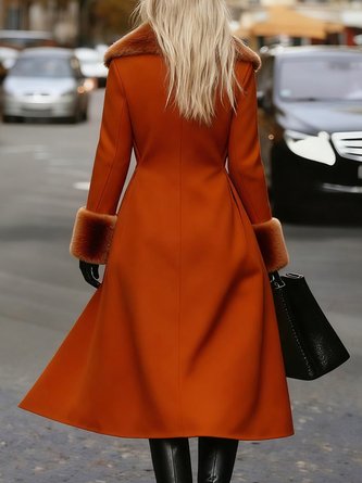 Elegant Long Sleeve Plain Coat