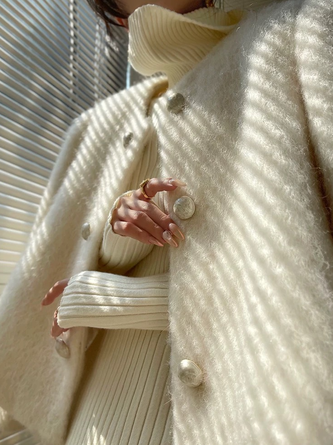 Urban Woolen Plain Front Button Coat