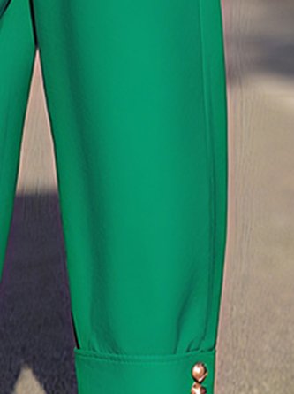 Urban Plain Buttoned Fashion Pants
